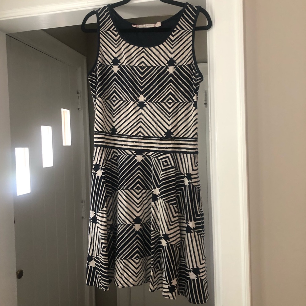 Navy and white dress